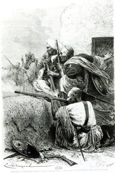 North-Western Afghan Mountain Troops Fighting Against the British, Engraved by H. Koch by Emile Antoine Bayard
